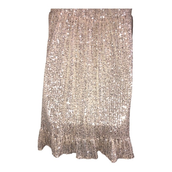 Gold shimmery sequin lace trim v-neck babydoll swing tent dress size medium new - Picture 13 of 16